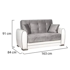 Divano letto reclinabile bianco e grigio 163x84cm - Aloe