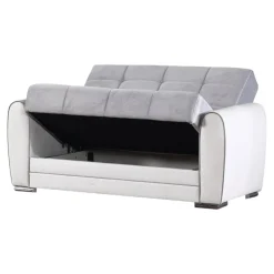 Divano letto reclinabile bianco e grigio 163x84cm - Aloe