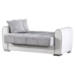 Divano letto reclinabile bianco e grigio 163x84cm - Aloe