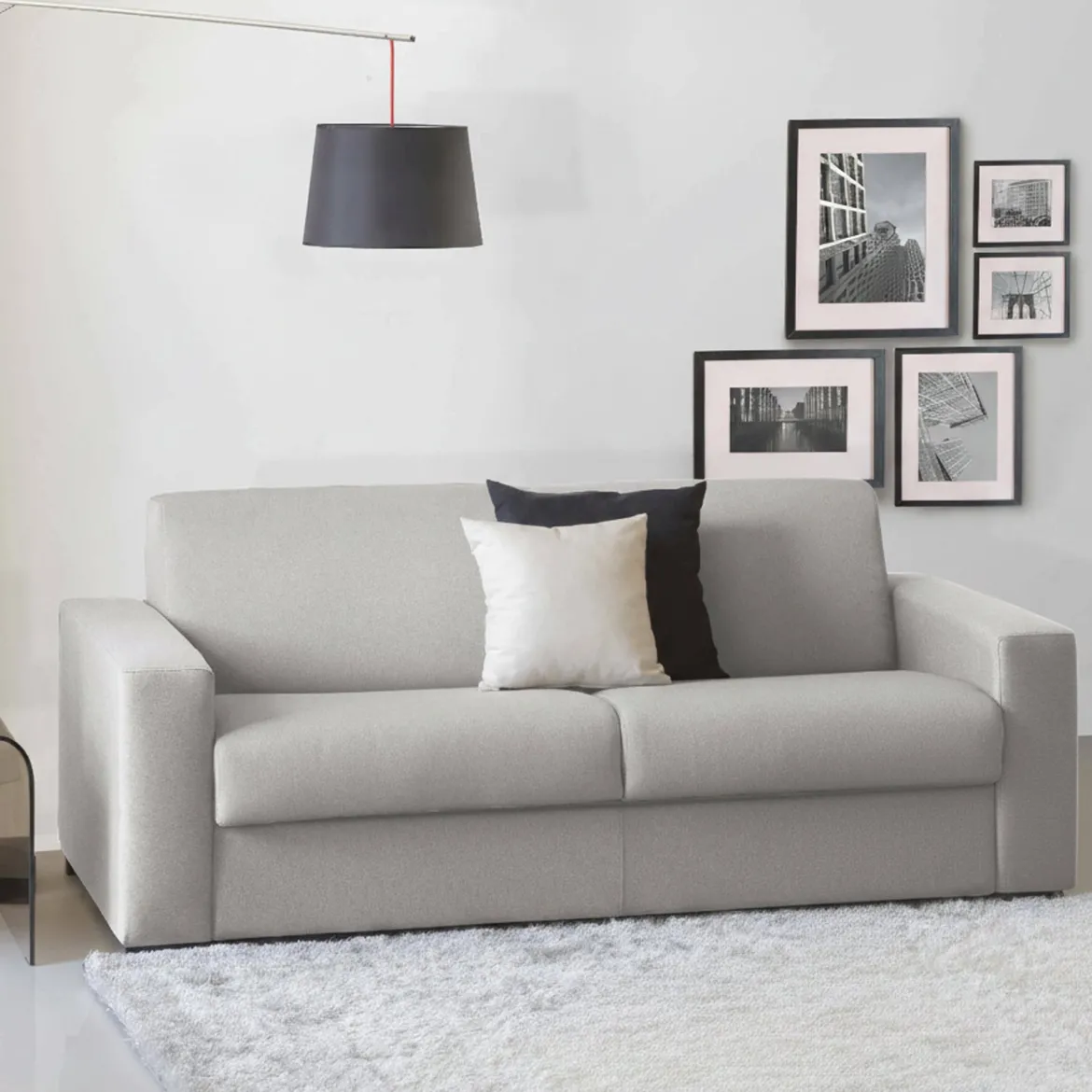 Divano letto reclinabile grigio 220x95cm - Estia
