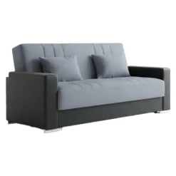 Divano letto reclinabile nero e grigio 230x96cm - Arix