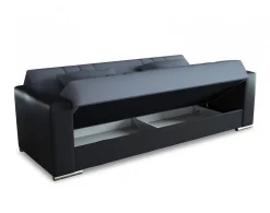 Divano letto reclinabile nero e grigio 230x96cm - Arix