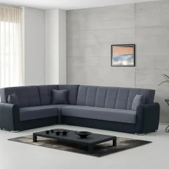 Divano letto reclinabile nero e grigio 305x238cm - Gaillardia