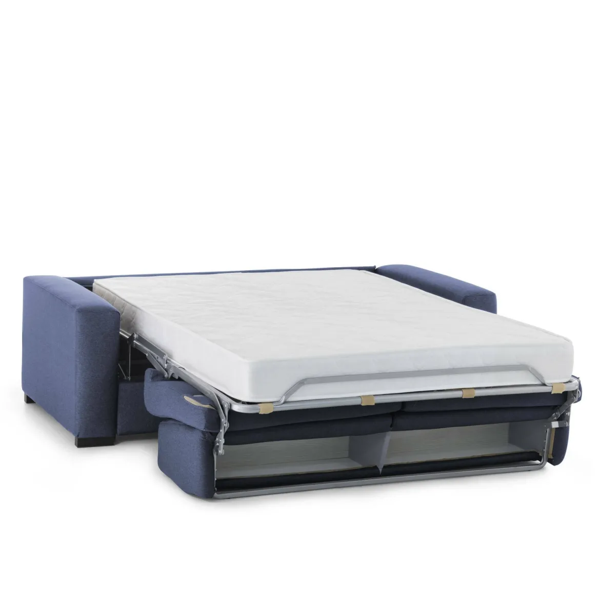 Divano letto rivestito in tessuto crema 140x65cm - Hone
