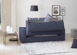 Divano letto rivestito in tessuto blu 160x95cm - Alcatraz