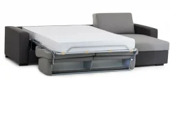 Divano letto rivestito in tessuto grigio e antracite 260x95cm - Allegria