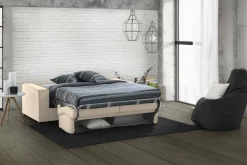 Divano letto sfoderabile beige 160x95cm - Alk