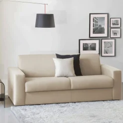 Divano letto sfoderabile beige 260x95cm - Albenga