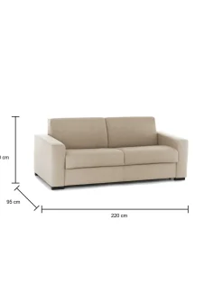 Divano letto sfoderabile beige 220x95cm - Estia