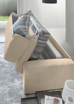 Divano letto sfoderabile beige 220x95cm - Estia