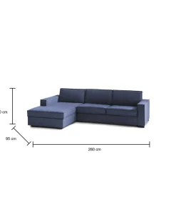 Divano letto sfoderabile blu 280x95cm - Allaida