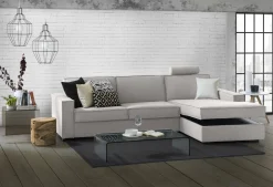 Divano letto sfoderabile grigio 260x95cm - Afar
