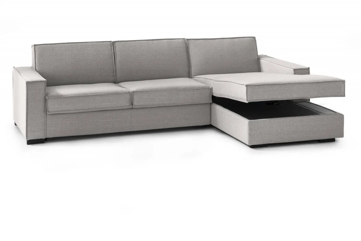 Divano letto sfoderabile grigio 260x95cm - Afar