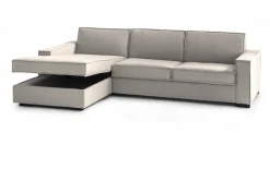 Divano letto sfoderabile tortora 260x95cm - Albenga