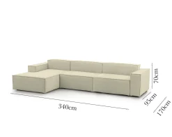 Divano modulare beige 340x170x70h cm - Atrillo