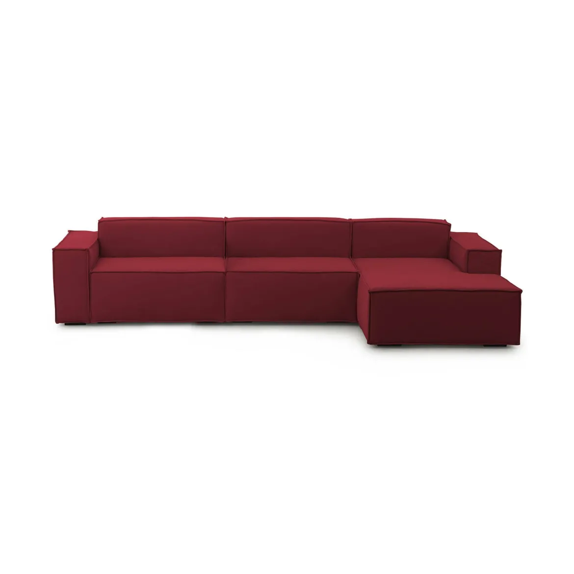 Divano modulare rosso 340x170x70h cm - Asvaldo