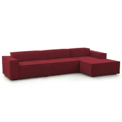 Divano modulare rosso 340x170x70h cm - Asvaldo
