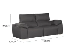 Divano 2 posti antracite 160x100x100h cm - Astrice