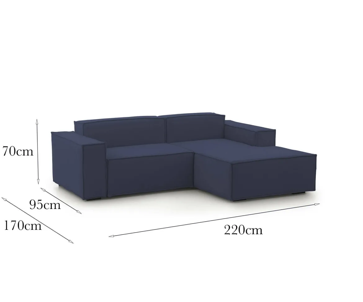 Divano 2 posti blu 220x170x70h cm - Amuleto