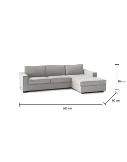 Divano 4 posti grigio 260x95x90h cm - Assobasso
