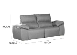 Divano 2 posti grigio 160x100x100h cm - Astrice