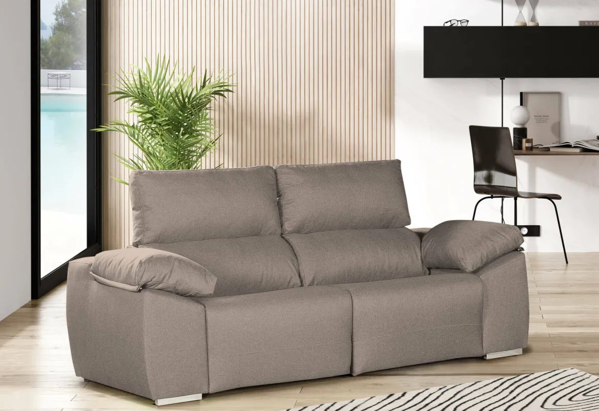 Divano 2 posti tortora 160x100x100h cm - Astrice