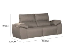 Divano 2 posti tortora 160x100x100h cm - Astrice