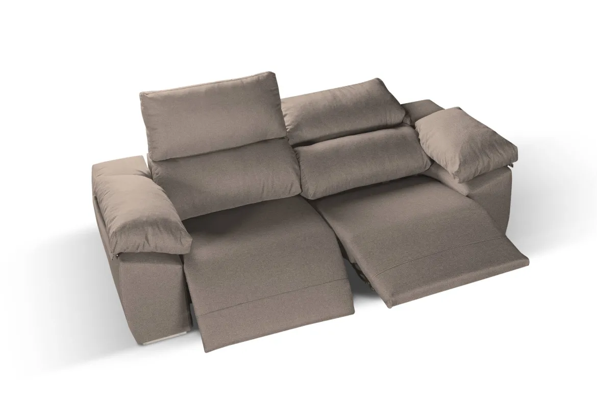 Divano 2 posti tortora 160x100x100h cm - Astrice