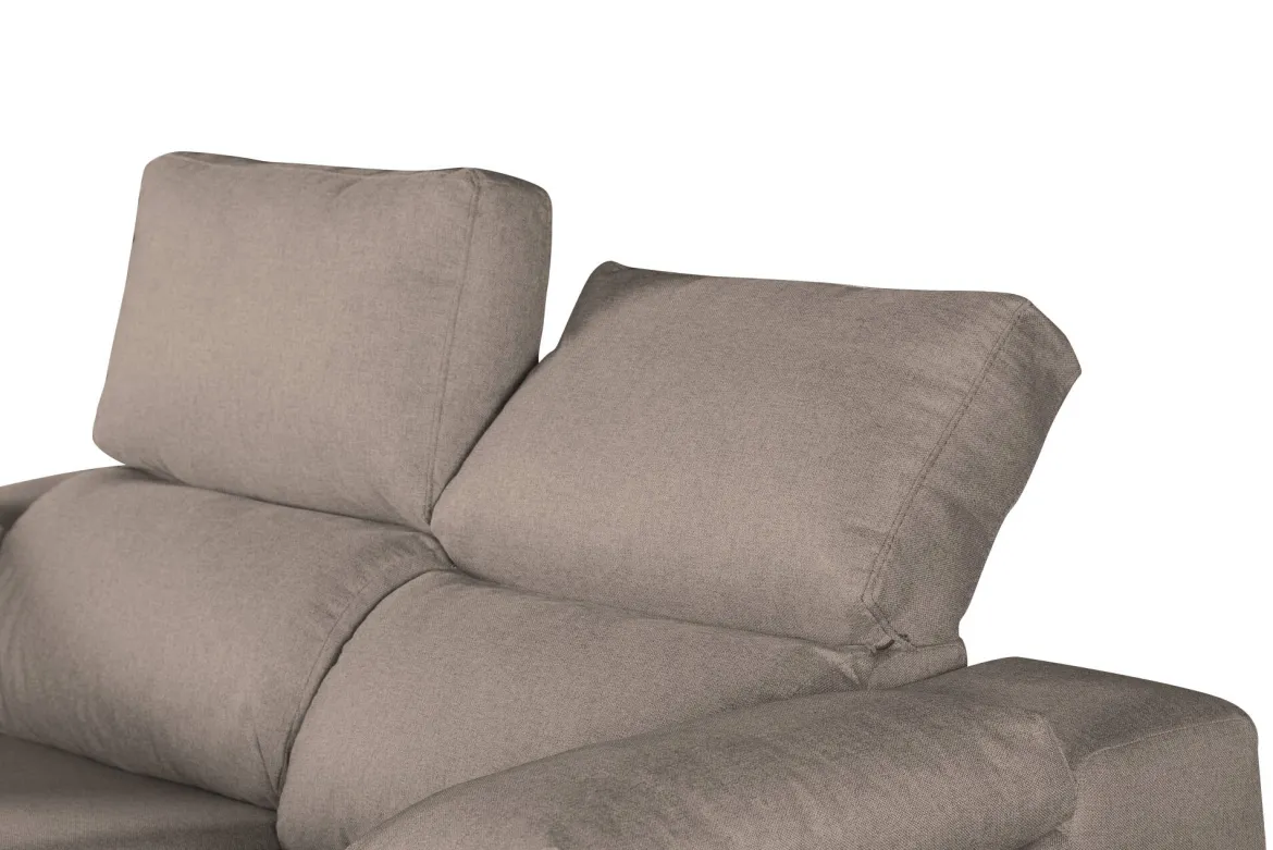 Divano 3 posti tortora 190x100x100h cm - Assiria