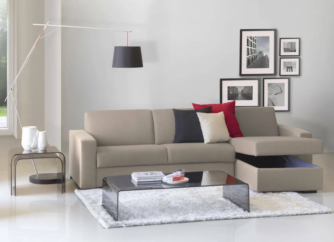 Divano 4 posti tortora 260x95x90h cm - Azechiele