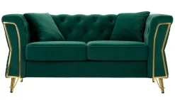 Divano 2 posti verde e oro 162x83x76h cm - Casio