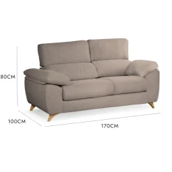 Divano reclinabile tortora 170x85x107h cm - Alien