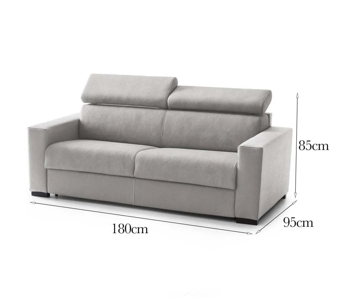 Divano regolabile grigio 180x95x85h cm - Kiev
