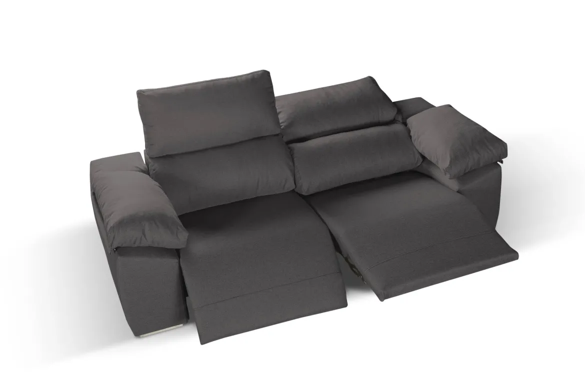Divano sfoderabile antracite 190x100x100h cm - Assiria