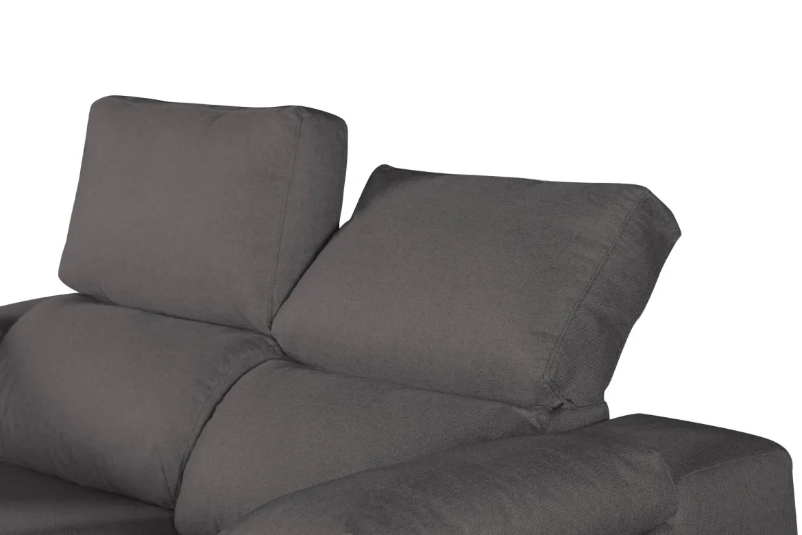 Divano sfoderabile antracite 190x100x100h cm - Assiria