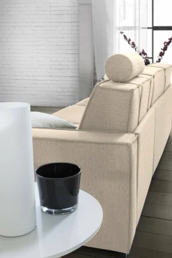 Divano sfoderabile beige 200x95x90h cm - Eletta