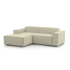 Divano sfoderabile beige 220x170x70h cm - Alhoa