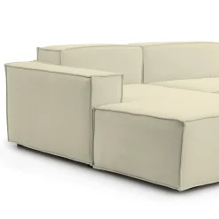 Divano sfoderabile beige 240x170x70h cm - Assurte