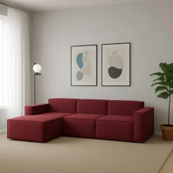 Divano sfoderabile rosso 300x170x70h cm - Alganibra