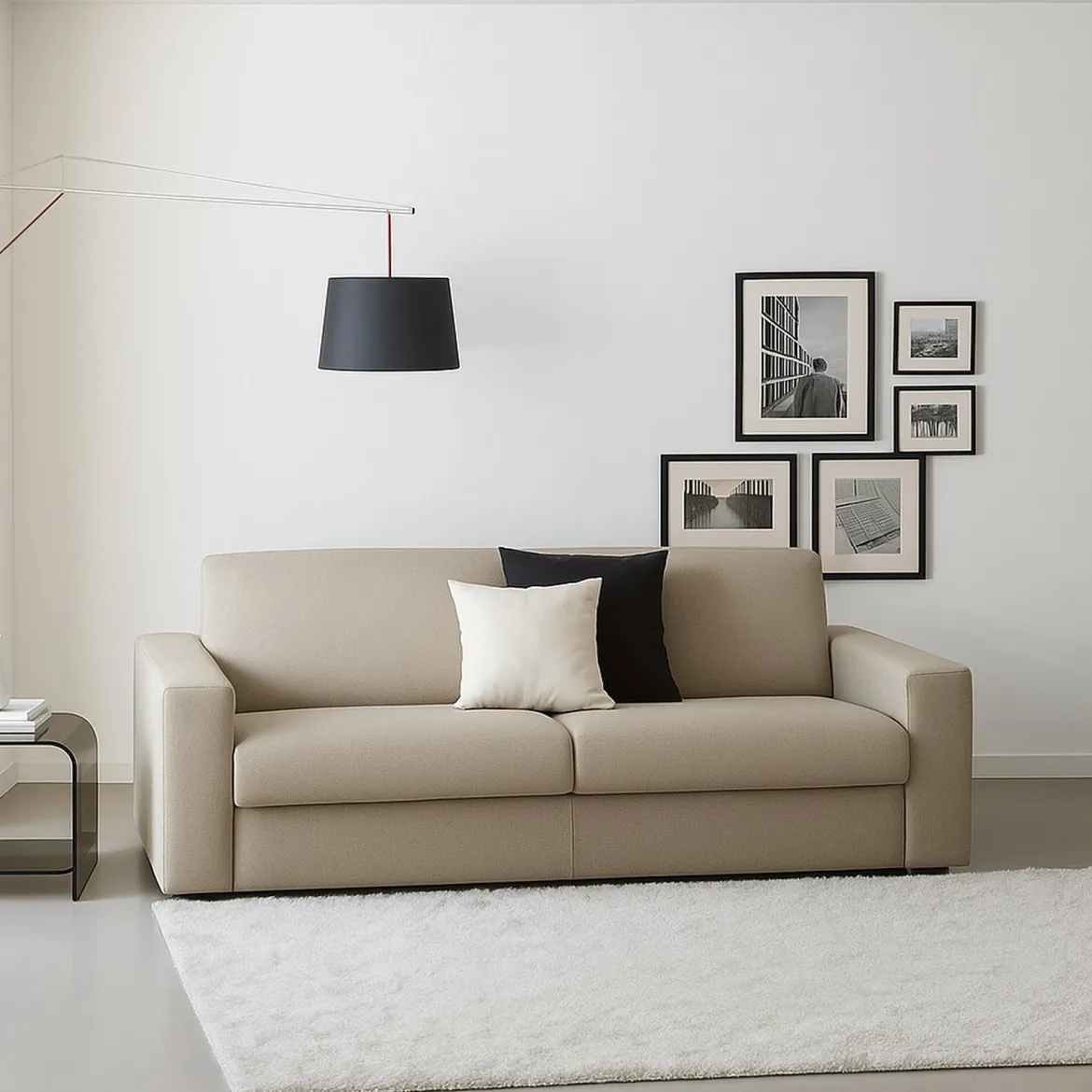 Divano sfoderabile tortora 160x95x90h cm - Malachite