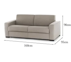 Divano sfoderabile tortora 160x95x90h cm - Malachite