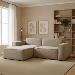 Divano sfoderabile tortora 220x170x70h cm - Alhoa