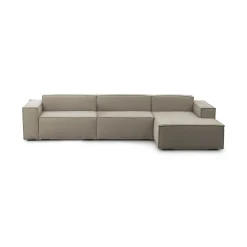 Divano sfoderabile tortora 340x170x70h cm - Asvaldo