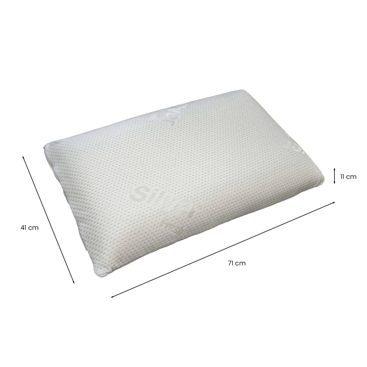 Guanciale Aly, 71x41h11 cm, Set da 2