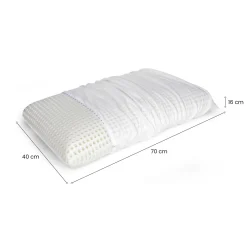 Guanciale Basilico, Made in Italy, 70x40 h16 cm, Bianco
