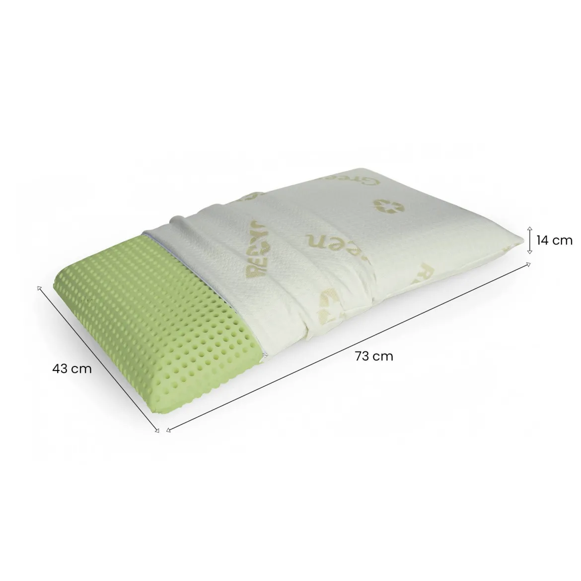 Guanciale Maggiorana, Made in Italy, 73x43 h14 cm, Bianco