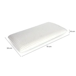 Guanciale Menta, Made in Italy, 70x39 h10 cm, Bianco