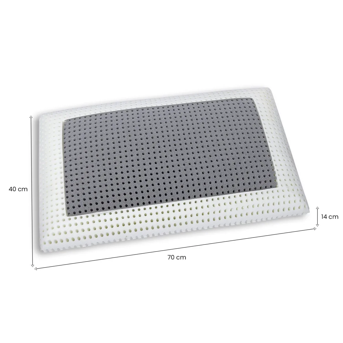 Guanciale Prezzemolo, Made in Italy, 70x40 h14 cm, Bianco