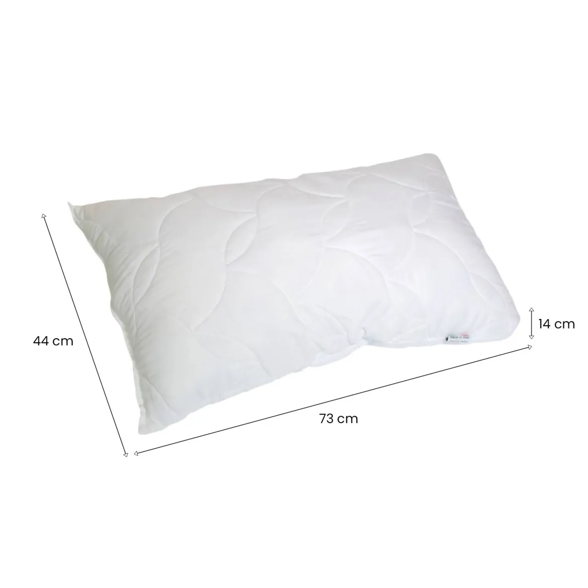 Guanciale Salvia, Made in Italy, 73x44 h14 cm, Bianco