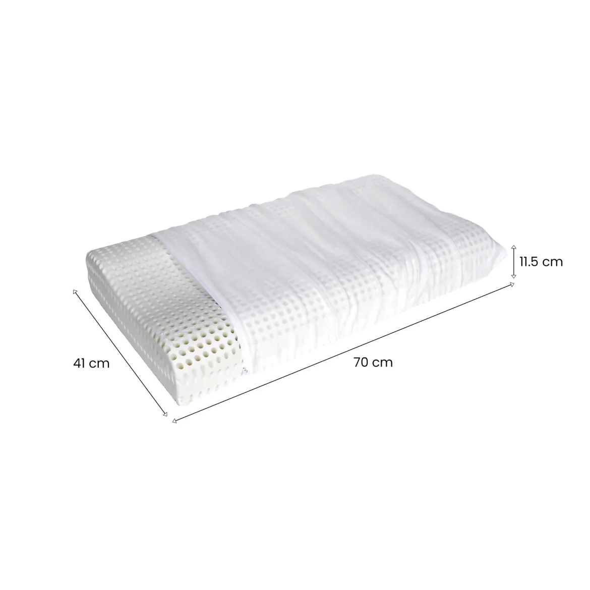 Guanciale Stevia, Made in Italy, 70x41 h12 cm, Bianco